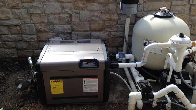 brand new pool heater install by The Pool Boys